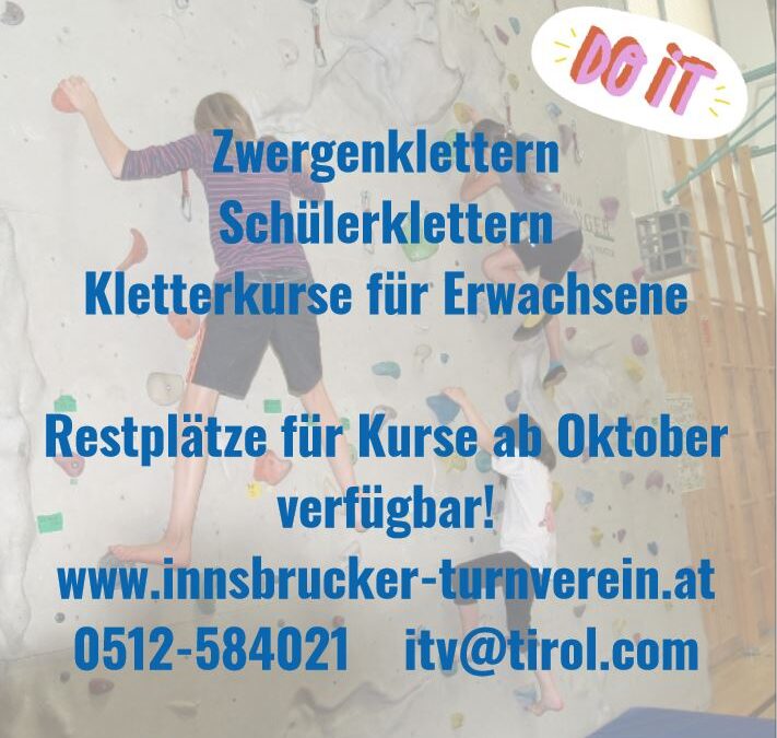 Kletterkurse Restplätze ab Oktober